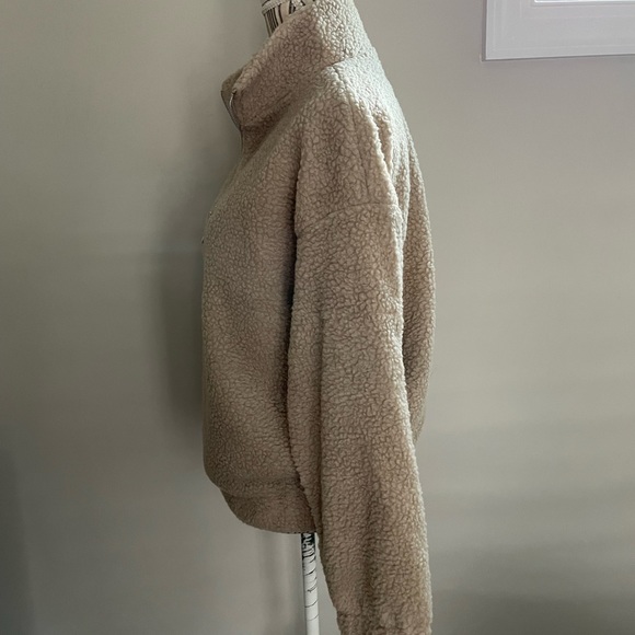 Women's Sherpa Zippered Mock Neck Pullover Jacket SZ Large - Picture 5 of 8